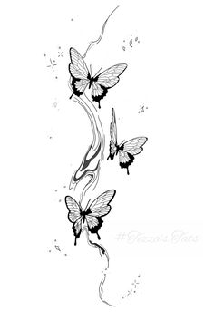 three butterflies flying in the air