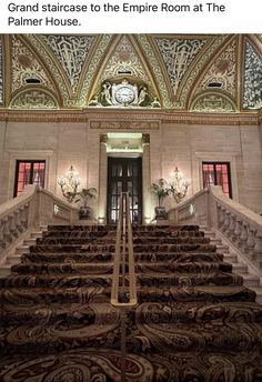 the grand staircase to the empire room at the palmer house