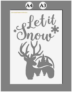 the crafter's workshop let it snow stencil is shown in grey and white