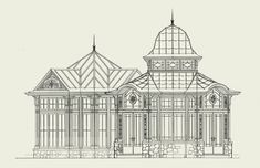 an architectural drawing of a victorian style house