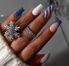 Classy Acrylic Nails, Acrylic Nails Coffin Short, Christmas Nail, Christmas Nail Art