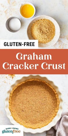 gluten free graham cracker crust in a pie pan