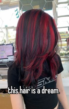 Halo Hair Color, Red Halo Hair, Halo Hair Colors, Black And Red Hair, Hair Dye Tips, Vibrant Hair, Halo Hair, Dynamic Duo