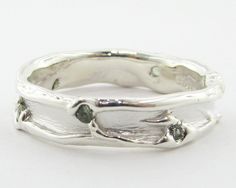 Silver Clay Jewelry Ideas, Wax Carved Ring, Metal Art Jewelry, Wax Ring, Green Sapphire, Manado