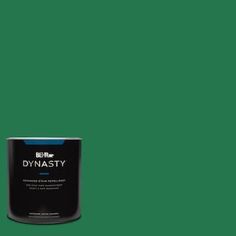 a can of green paint with the words dymastty on it and an image of