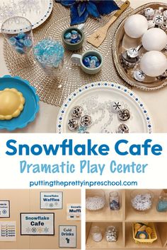 the snowflake cafe dramatic play center is perfect for winter