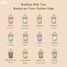 the bubble milk tea is labeled in different colors