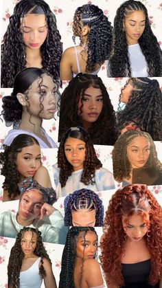 #hairstyle #ideas #aesthetic #curlyhairstyle Curly Hairstyles Latina, Hairstyles Latina, Mixed Curly Hair, Quick Natural Hair Styles, Cute Curly Hairstyles, Dyed Hair Inspiration, Short Haircuts For Women