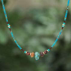 Multi-Gemstone Macrame Pendant Necklace from Thailand - Delicate Touch | NOVICA