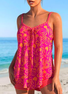 Pink Graffiti, Pink Tankini, Modest Tankini, Beach Bridesmaid Dresses, Plus Size Tankini, Trendy Swimsuits, Boutique Style Outfits, Printed Tankini, Plaid Outfits