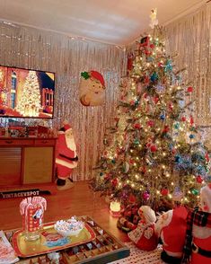 a decorated christmas tree in a living room