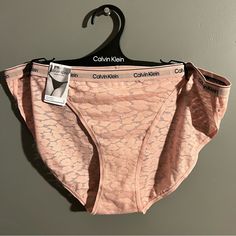 Nwt Pink Lace String Bikini-Cut Panties From Calvin Klein. Pink Lace, Womens Calvin Klein, Women's Intimates, String Bikinis, Calvin Klein, Lingerie, Lace, Pink, Women Shopping