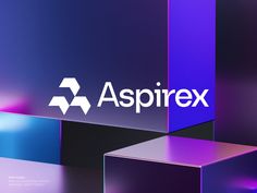 the aspirex logo is displayed on an abstract purple and blue background with cubes