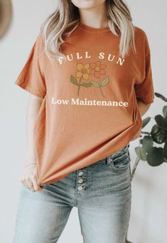 Full Sun Low Maintenance Oversized Graphic Tee, Plant Mom Comfort Colors, 70s Style Tee, Hippie Stuff, Flower Smiley Face Retro Tshirt Boho What would your plant guidelines be? ☀🌻 True to its name, the Comfort Colors Heavyweight T Shirt is one of the most comfortable shirts from Comfort Colors. Flower Smiley Face, Wholehearted Living, Flower Smiley, Comfortable Shirts, Color Boards, Trendy Shirt Designs, Dark Academia Fashion, Wedding List, Oversized Graphic Tee