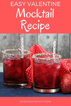 Valentine’s Day is right around the corner and this easy Valentine mocktail recipe makes a simple non-alcohol party drink. These are cute mocktails for kids or adults for a party or Valentine's Day dinner. Be sure to check out all our easy party planning tips. Valentine Mocktail Looking for an easy mocktail recipe for Valentine's Day? Valentine Mocktail, Party Cocktails Big Batch, Yummy Mocktails, Teen Valentines, Valentines Cocktails, Simply Juice, Sweetheart Dance, Romantic Drinks, Mocktail Party