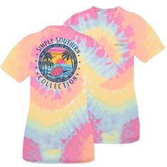 Simply Southern Preppy Save The Turtles Plastic Free Tie Dye Turtle T- | SimplyCuteTees Save The Sea, Save The Sea Turtles, Southern Preppy, Save The Turtles, Simply Southern Tees, The Turtles, Preppy Southern, Rainbow Tie, Screen Printing Designs