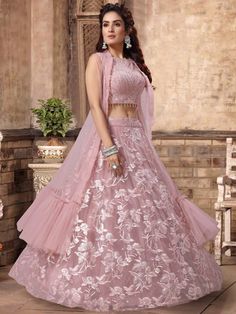 Pista Green, Gown Party Wear, Indian Salwar Kameez, Pink Lehenga