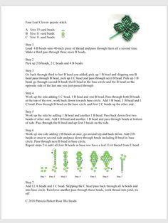 the instructions for beaded shamrocks