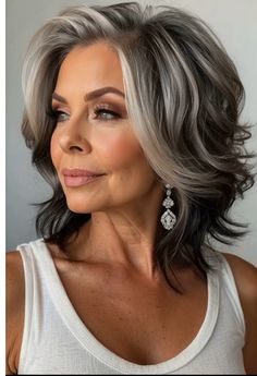 Grey Hair Transformation, Layered Haircuts For Medium Hair, Hairstyles For Women Over 50, Mom Hairstyles