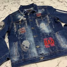 Perfect Denim Jacket Style Amazing Carved Silver & Gold Rhinestones Material: 100%Cotton Casual Denim Jacket With Rhinestones, Casual Rhinestone Denim Jacket For Fall, Casual Fall Denim Jacket With Rhinestones, Denim Jacket Style, Mens Fashion Coat, Team Sweatshirts, Denim Jacket Fashion, Cycling Jacket, Harley Davidson Jacket