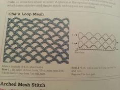 the instructions for crocheted mesh are shown in this book, which shows how to make