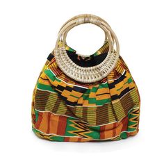 Color: Multi Material: 100% Cotton Handle Measurements: Length: 7 1/2'' Tote Measurements: Length: 14'' X Width: 6'' X Height: 12 1/2'' Coin Purse Measurements: Length: 5 3/8'' X Width: 4 1/2'' Be Bold And Vibrant With This Traditional Kente Print Tote Handbag. This Tote Features A Wicker Handle, Attached Inner Coin Purse & Velcro Closures On Each Side. Tote Handbags May Vary, As The Pattern Layout On Each Bag Will Be Different. Ghana Fashion, Kente Print, African Bag, African Accessories, Walking Down The Street, African Fashion Designers, Kente Styles, Kente Cloth, Printed Purse