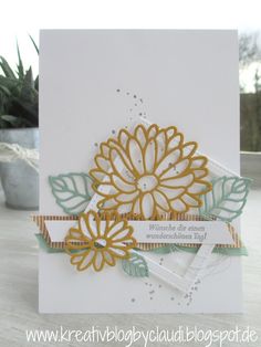 a close up of a card with flowers on it