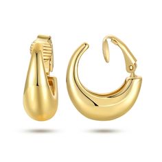 PRICES MAY VARY. ❤Hoop Clip on Earrings: Classic hoop will become your favourite accessory. Clip-on earrings are the perfect way to decorate your ear lobes without the pain of having them pierced. ❤Size: The size of the clip on gold hoop is 0.87*0.79 in and the weight is 0.13 oz/pc.Hypoallergenic and lightweight. ❤Chunky Hoop Clip Earrings: Each clip on earrings comes with rubber pads to protect your ears. This luxurious and exquisite clip earring will make you more confident and charming. ❤Gold Clip On Hoop Earrings, Non Pierced Earrings, Thick Hoop Earrings, Clip Earring, Earrings Classic, Chunky Hoop Earrings, Gold Clips, Pierced Jewelry, Earrings Women