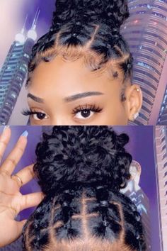 Cornrows Bun, Protective Cornrows, Band Hairstyles, Rubber Band Hairstyles, Cabello Afro Natural, Hair Rubber, Protective Hairstyles For Natural Hair, Hairstyles Natural, Girls Natural Hairstyles