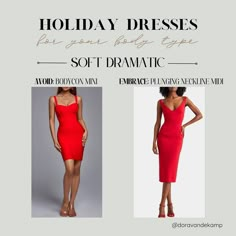 Dora | Image & Style | Color Analysis & Kibbe Body Types | Save this for choosing your best style for 🎄 holiday dresses 🎄 if your Body Typology is SOFT DRAMATIC! #softdramatic #holidaystyle… | Instagram Soft Dramatic Dress, Classic Natural Essence, Dramatic Kibbe Style, Dramatic Outfits, Dramatic Classic Kibbe, Dramatic Ethereal, Soft Dramatic Kibbe, Ethereal Classic, Kibbe Soft Dramatic