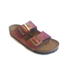 Birkenstock Arizona Bs Sandals Womens Size 6-6.5 Narrow Fit Fuchsia Gold Sparkle Birkenstock Arizona Bs Sandals Women's Size 6-6.5 Narrow Fit Fuchsia Gold Sparkle * (1) Pair Of Sandals * Birkenstock * Birko-Flor Upper * Anatomically Shaped Cork Footbed * Adjustable Metal Pin Buckles * Suede Lining * Model: Arizona Bs * Color: Fuchsia / Gold Sparkles * Size: Eu 37 Women's 6 - 6.5 (Narrow Fit A-B) * New Without Box (Possible Price Sticker Residue In Footbeds. May Have Been Tried And/Or Have Shelf Wear) * *****(Please See Photos). ***** Item In The Photos Are Of The Actual Item. 100% Genuine Usa Seller Pink Round Toe Footbed Sandals With Textured Footbed, Pink Textured Footbed Sandals With Round Toe, Pink Leather Flat Footbed Sandals, Pink Leather Footbed Sandals For The Beach, Pink Leather Footbed Sandals With Textured Footbed, Pink Flat Footbed Sandals With Removable Insole, Pink Footbed Sandals With Removable Insole And Round Toe, Pink Cushioned Slip-on Footbed Sandals, Pink Leather Footbed Sandals With Cork-bed Midsoles