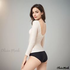 Olivia Mark - Seamless Long Sleeve Thermal Undergarment with Removable Padded Bra Cups - Red White Bra, White Bras, Thermal Long Sleeve, Seamless Bra, Padded Bra, Bra Cups, Chest Pad, Olivia Mark, Red Color