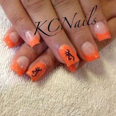 Love em Orange Acrylic Nails, Nails Orange, Brown Nails Design, Super Nails