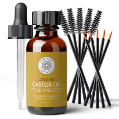 Eyebrow And Eyelash Growth, Castor Oil For Eyelashes, Castor Oil Eyelashes, Eyelashes And Eyebrows, Lash Growth Serum, Lash Growth, Organic Castor Oil