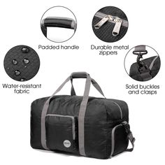 Size:20" (40L): 20 x 14 x 9 inches with 40L capacity24" (60L): 24 x 11 x 14 inches with 60L capacity Shipping Weight: 1.2 pounds Made from water-resistant and tear-resistant fabric The duffle bag with a shoes compartment to keep dirty shoes separate from the rest of your gear With adjustable shoulder strap Packable and Roomy This duffle can be fast folded into itself. It takes a little space and can be used as a backup bag in case your suitcase. Unique Durable Nylon The fashion WANDF travel duff Water Resistant Shoes, Bag With Shoe Compartment, Dirty Shoes, Gym Backpack, Lightweight Luggage, Luggage Strap, Travel Duffle Bag, Bag For Travel, Duffel Bag Backpack