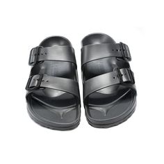 Product information:
 
 Color: EVA slippers-double buckle Black, EVA slippers-gray double-buckle, EVA slippers-double buckle White
 
 Size: 42, 43, 37, 38, 39, 40, 41
 
 Shoe Upper material: artificial leather
 
 Style: Simple


Packing list: 

Women's shoes *1 pair

Product Image: Black Slides With Buckle Closure And Round Toe, Black Slide Sandals With Buckle Closure, Flat Slippers, Flat Slipper, Fitness Watch, Eva Sole, Leather Style, Eyewear Fashion, Artificial Leather