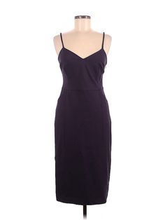 Pure Navy Cocktail Dress Size: 6 Purple Dresses - used. 50% COTTON, 46% NYLON, 4% SPANDEX, Sheath, Scoop Neck, Solid, Midi/Calf Length, Sleeveless | Pure Navy Cocktail Dress - Sheath: Purple Solid Dresses - Used - Size 6 Navy Cocktail Dress, Purple Cocktail Dress, Purple Dresses, Navy Purple, Solid Dress, Strap Dress, Purple Dress, Dark Purple, Scoop Neck