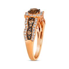 Elegant Brown Diamond Ring, Brown Round Diamond Ring In Fine Jewelry Style, Brown Diamond Ring In Fine Jewelry Style, Brown Diamond Ring With Diamond Accents For Anniversary, Brown Diamond Ring Fine Jewelry, Brown Diamond Ring With Accents For Anniversary, Anniversary Brown Diamond Ring With Accents, Elegant Brown Diamond Round Ring, Fine Jewelry Brown Diamond Ring