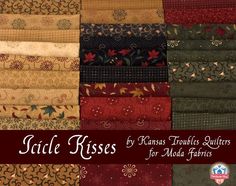 fabric kisses by kansas troubles quilters for moda fabrics, featuring autumn leaves and fall colors