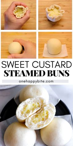 how to make sweet custard steamed buns with step - by - step instructions