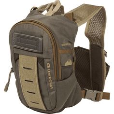 an image of a back pack that is in the shape of a chest bag with straps