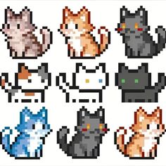 an image of pixel art cats