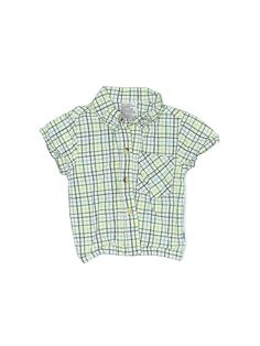 Dollar General Short Sleeve Button Down Shirt Size: 6 Month Tops - used. 100% COTTON, Checkered/Gingham | Dollar General Short Sleeve Button Down Shirt: Green Checkered/Gingham Tops - Size 6 Month Casual Gingham Tops With Pockets, Spring Yarn-dyed Collared Shirt, Plaid Cotton Short Sleeve Shirt With Button Closure, Plaid Short Sleeve Button-up Shirt, Plaid Button-up Short Sleeve Shirt, Plaid Cotton Shirt With Button Closure, Summer Cotton Flannel Shirt With Button Closure, Short Sleeve Cotton Flannel Shirt With Button Closure, Summer Cotton Button-up Flannel Shirt