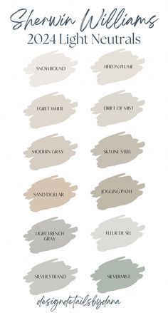 the color scheme for sheryln williams's light neutrals is shown here