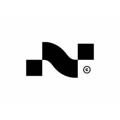 a black and white logo with the letter n in it's center, on a white background