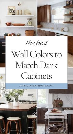 the best wall colors to match dark cabinets in your kitchen or dining room, from floor to ceiling