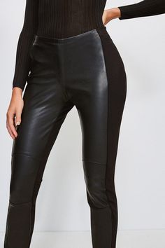 Like A Fine Wine, Our Leather Leggings Just Get Better With Age. Butter-Soft And Durable, This Wardrobe Hero Will See You Through Seasons To Come. Panelled With A Contrasting Ponte Reverse For Your Comfort, This Signature Piece Can Be Styled Up Or Down To Suit Your Mood. Elegant Faux Leather Leggings For Fall, Elegant Fitted Leather Leggings, Black Leather Leggings For Fall, Fitted Leather Leggings, Elegant Leather Stretch Leggings, Elegant Stretch Leather Leggings, Sleek Fitted Leather Leggings, Elegant Fitted Leggings For Fall, Modern Leather Pants For Fall