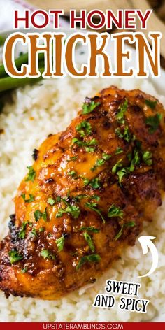 Hot Honey Chicken Hot Honey Baked Chicken, Hot Honey Chicken Recipe, Spicy Honey Sauce, Glazed Chicken Breast, Hot Honey Recipe, Hot Honey Chicken, Honey Chicken Recipe, Chicken Crispy, Sweet And Spicy Sauce