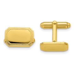 Kelly Waters Gold-plated Polished Rectangle Engravable Cuff Links fine designer jewelry for men and women Yellow Jewelry, Cuff Links, Yellow Color, Primary Color, Formal Event, Jewelry Stores, Ring Earrings, Primary Colors, Cufflinks