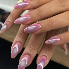 40 Glowing Aura Nails to Elevate Your Manicure Game Aura Chrome Nails, Aura Nail Designs, Glowing Aura, Cosmic Aura, Nye Nails, New Nail Trends, Fancy Nails Designs